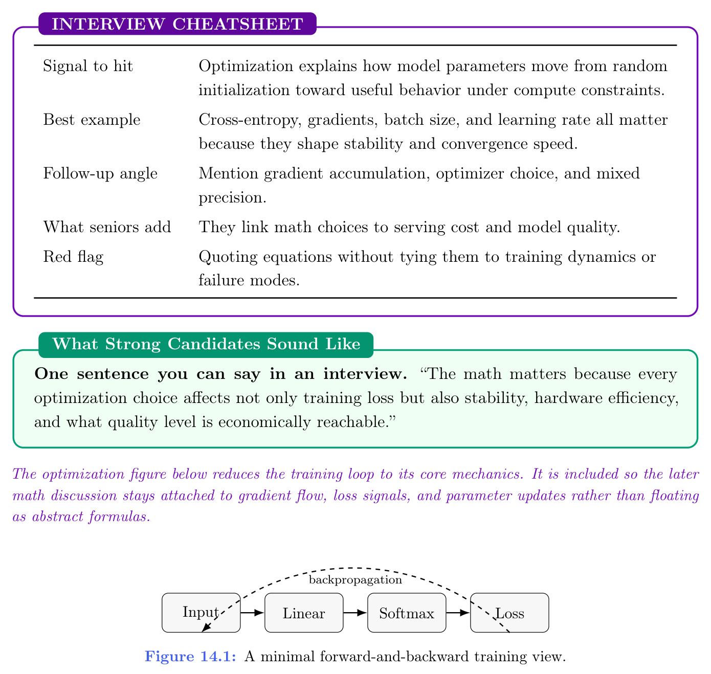 图 14.1：极简的前向—反向训练视图